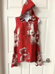 🏖 👚 Swim Coverup Hoodie Linen Vest Shirt Top Beach CYNTHIA, M - Picture 1 of 12