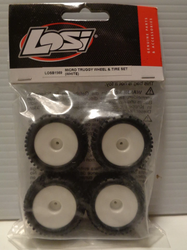 Losi B1569 Micro Truggy Wheel & Tire Set (White) - Image 1 of 1