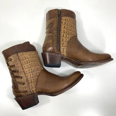 Stetson Damas Maci Caimán Corto Cuero Western Rodeo Vaquero Vaquera Botas 10 Foto 1 de 4