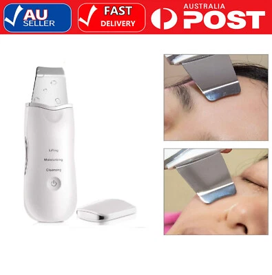 Facial Ultrasonic Skin Scrubber Spatula Ion Import Deep Skin SPA Cleaner Tool AU - image 1 of 4