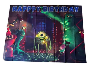 Monsters Large Backdrop Background Photo Happy Birthday Party  Inc. University - Picture 1 of 7