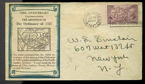 U.S. FDC #795 Planty #P17 Unknown Designer Cachet UnoffIcial New York Cancel - Picture 1 of 1