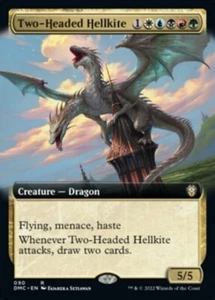 MTG - (Extended Art) TWO-HEADED HELLKITE - Dominaria United Com (R) - Picture 1 of 1