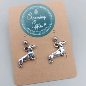Dachshund Dog Earrings – Handmade Silver Gift for Animal Lovers - Picture 1 of 36