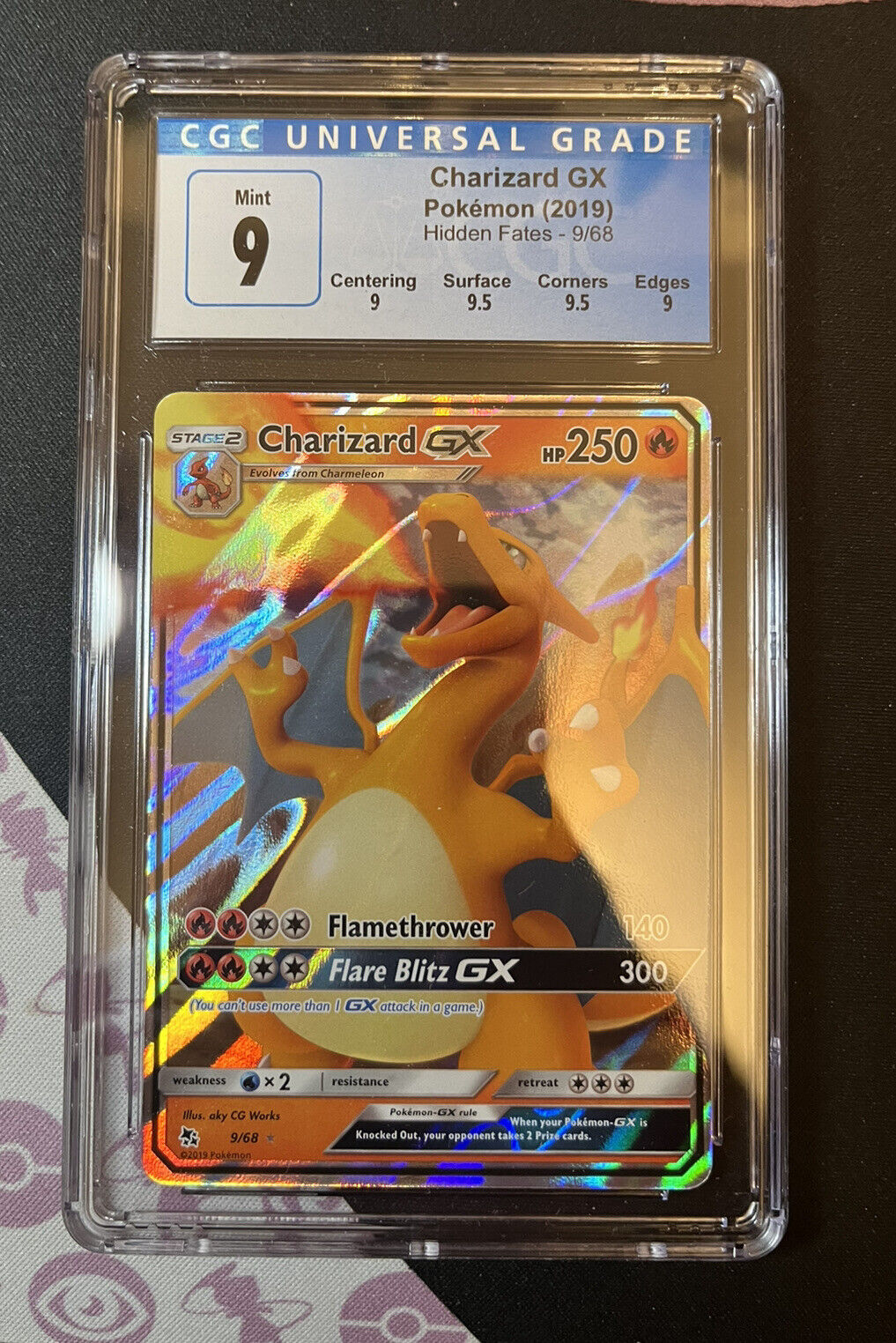 CGC 9 Mint Charizard GX Hidden Fates 9/68 Ultra Rare Pokemon Card