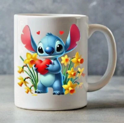 Mug Céramique Stitch et amoureux Mug enfant personnalisé un prénom. - Photo 1/2