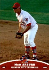 2007 Johnson City Cardinals Grandstand 2 Matt Arburr Bristol Connecticut CT Card