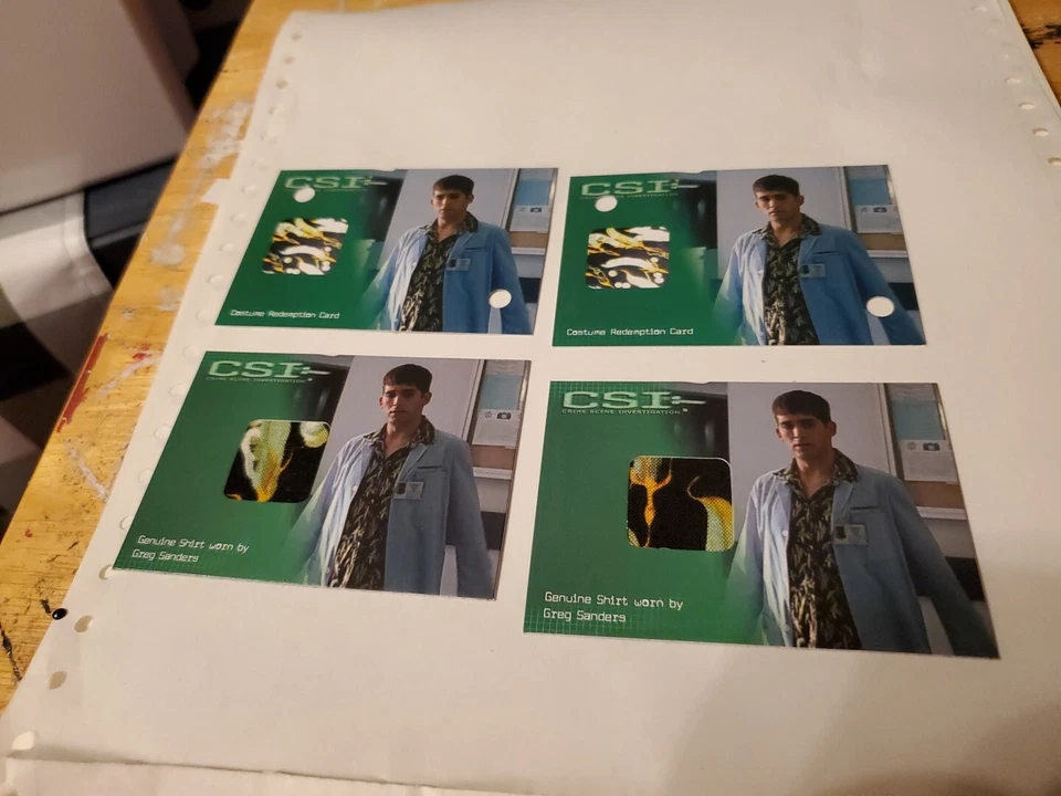 CSI Season 1:  Costume Redemption Card CSI-C3 C4 Greg Sanders X 2 - Image 1 of 2