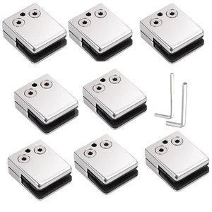 8x Glashalter Glasklemme Edelstahl Klemmhalter 9/10mm Geländer Glasplattenhalter - Bild 1 von 14