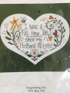 Counted Cross Stitch “Full Time Job” Imaginating #1554 NEW - Picture 1 of 3