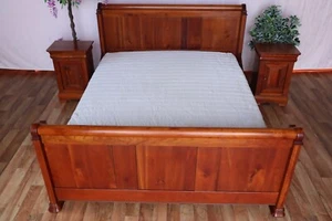 Nr.2048d "S" Bett mit 2 Nachttischen  Kirsche Vollholz - Bild 1 von 12