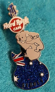 SYDNEY AUSTRALIA FLAG KOALA MOTHER & BABY RICKENBACKER GUITAR Hard Rock Cafe PIN - Picture 1 of 1