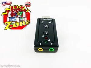 New Desktop Black External USB 2.0 to 3D Virtual Audio Sound Card Adapter 7.1 - Picture 1 of 9