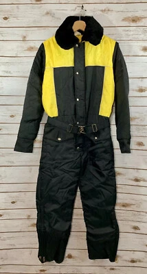Vintage Women’s Walls Blizzard Pruf Black Yellow Sz 16 Snowmobile Ski Snow Suit - Image 1 of 4