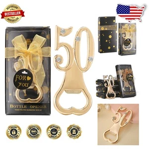 50th Birthday Party Essentials: 24 Stylish Gold Bottle Openers with Gift Boxes - Picture 1 of 11