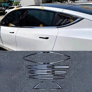 Steel Black Window Sill Molding Strip Cover Trim For Tesla Model 3 2017-2025 - Picture 1 of 14