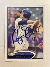 2012 Topps Pro Debut Ryan Brett Autographed Card #8 Princeton Rays CB341