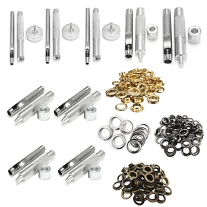 Eyelet Punch Die Tool Set Leather Craft Banner Kit Eyelets Grommet Washer 100set - Picture 1 of 67