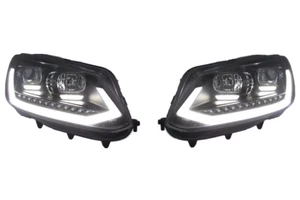 SCHWARZE SCHEINWERFER MIT DYNAMISCHEN LED-BLINKERN FÜR VW CADDY VAN 2010-2015 DRL, - Bild 1 von 1