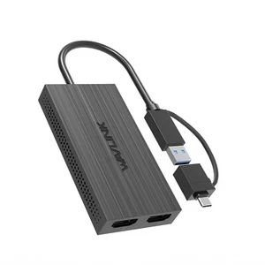 Adaptador divisor WAVLINK USB C/USB A a doble HDMI 4K - Imagen 1 de 4