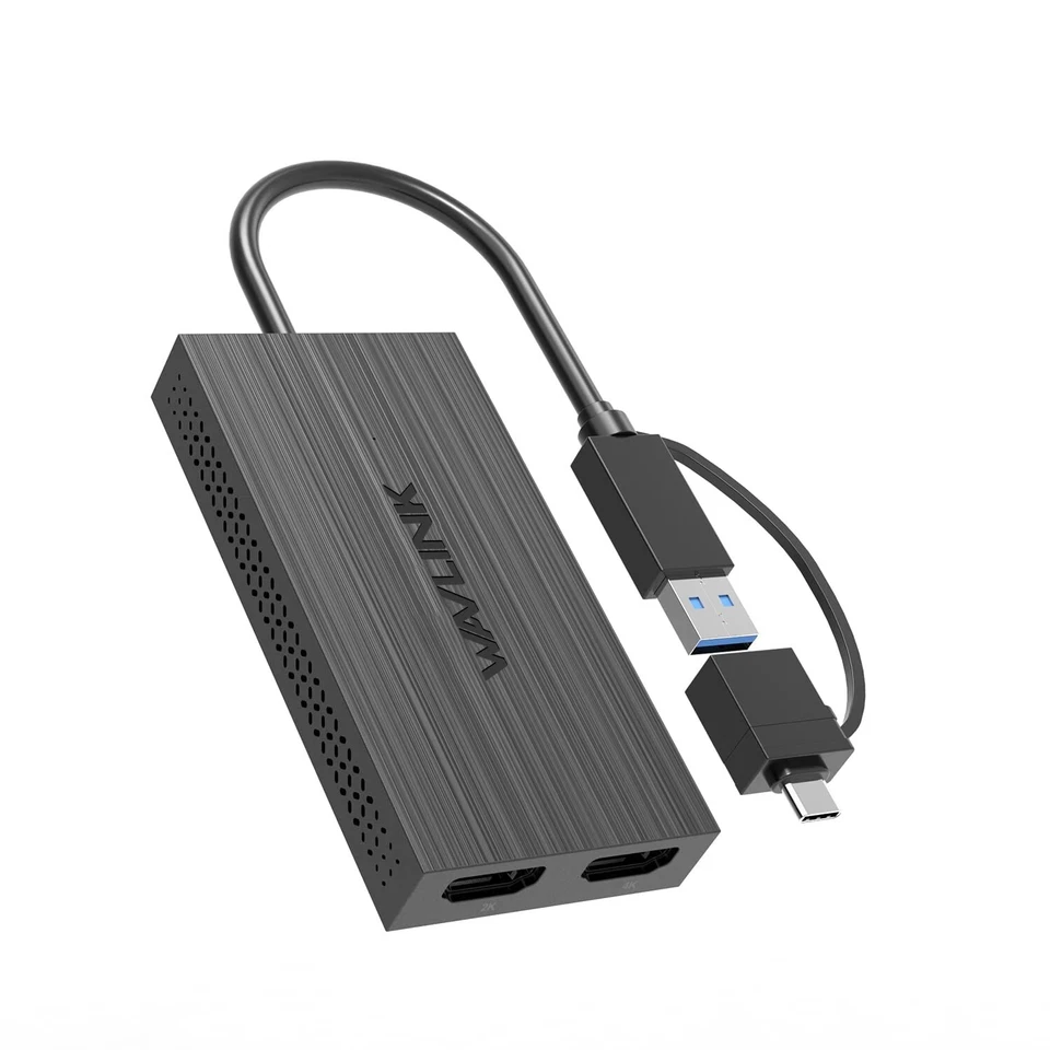 WAVLINK USB C/USB A to Dual HDMI 4K Splitter Adapter - Image 1 of 4