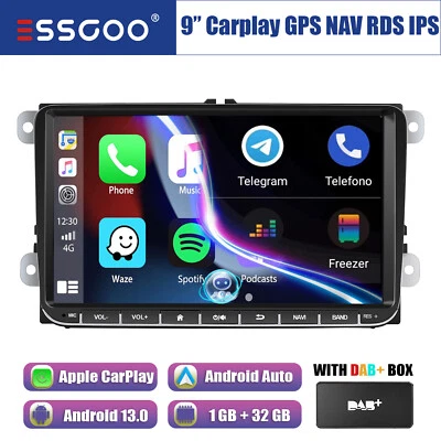 Autoradio 9" Android 13 mit GPS NAV RDS DAB+ Box Wifi Für VW GOLF 5 V 6 Polo EOS - Bild 1 von 4
