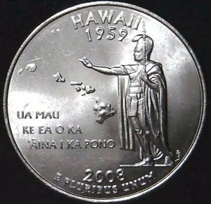 2008-D 25C State Quarter Hawaii BU CLAD 21ou1005-6 - Picture 1 of 2