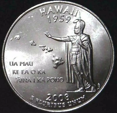 2008-D 25C State Quarter Hawaii BU CLAD 21ou1005-6 - Image 1 of 2