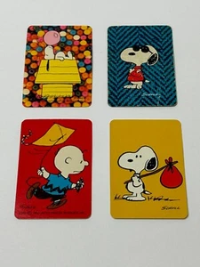 Vintage Lot of 4 Snoopy Charlie Brown Peanuts Single Swap Playing Cards PC18 - Picture 1 of 2