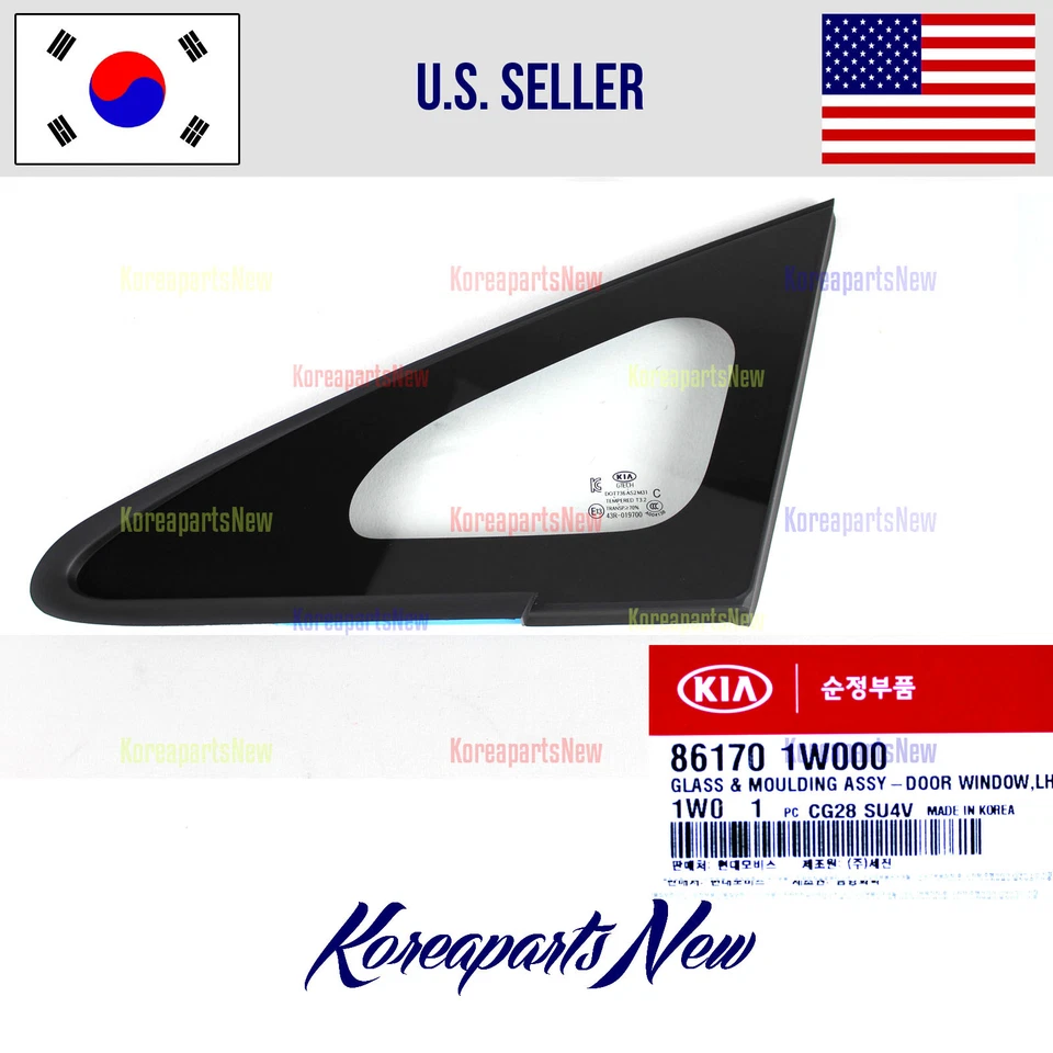FRONT Left Window Glass & Molding DRIVER ⭐OEM⭐ 861701W000 KIA RIO 2012-2017 - Image 1 of 1