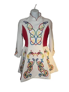 Handmade White Celtic Dragon Irish Dance Jig Dress - Picture 1 of 11