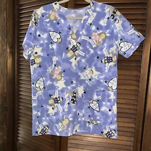 MEDLIFE Scrub Top blau "Angels" Gr. M gebraucht - Bild 1 von 4