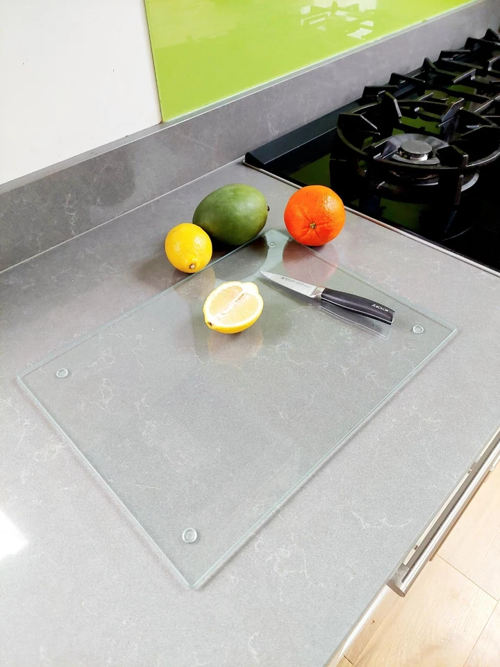 🔥 Glass Chopping Cutting Board Clear Worktop Kitchen 🔥 LARGE 40 x 30 cm 🔥 - Image 1 of 4