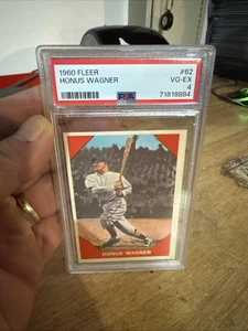 Honus Wagner Vintage Baseball Card PSA 4 Fleer Antique MLB Pittsburg 1960 Pirate - Picture 1 of 24