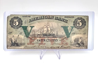 1863 $5 American Bank State of Maryland Large Note Lot.R54 - Image 1 of 4