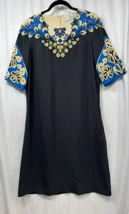 Neu mit Etikett Etro Tunika Kleid Italy 42 US 6 schwarz gelb blau Blumen Taschen Wollmischung - Bild 1 von 20