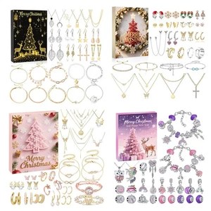 Christmas Advent Calendar Jewelry 2025 24 Days Xmas Theme Countdown Calendar - Picture 1 of 14