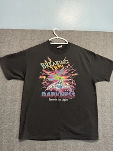 Vintage 90s Jesus Is The Light 1991 Single Stitch Black Hanes Mens XL Y2K 1990s - Bild 1 von 8