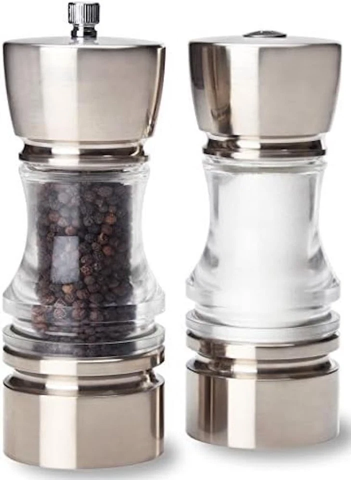 Olde Thompson 6.5" Crown Adjustable Peppermill & Saltshaker Set Nickle  - Image 1 of 4