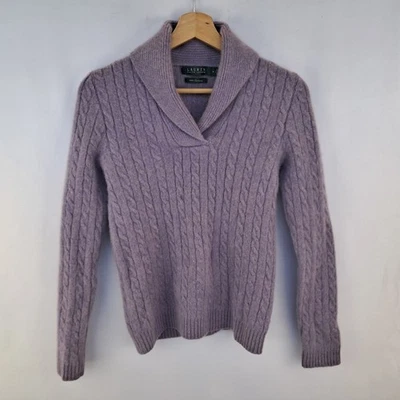 Maglione Lauren Ralph Lauren 100% Cashmere viola taglia M da donna - Immagine 1 di 3