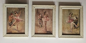 Vintage Pal Fried Ballerina Clown Art Print Lovely Framed Lambert 6.5" x 4.5" - Picture 1 of 16