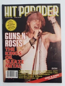 1988 Hit Parader Magazine Guns N' Roses Ozzy Osborne Centerfold Motley Crue Ratt - Picture 1 of 5