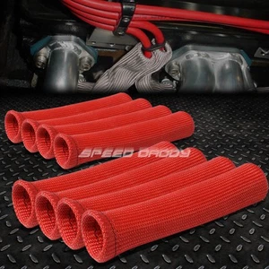 X8 6" HIGH HEAT SHIELD RED ENGINE SPARK PLUG WIRE BOOT PROTECTOR SLEEVE COVER - Picture 1 of 4