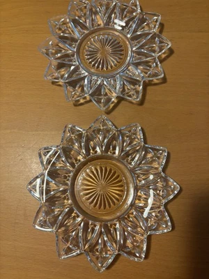 Set Of 2 Federal Glass Pressed 12 Petal Plate 6.5”Dia. - Image 1 of 4