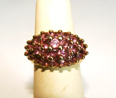 Anel aglomerado multi ametista designer prata esterlina 6,9 g ouro Vermeil 5,75 - 6 - Imagem 1 de 4