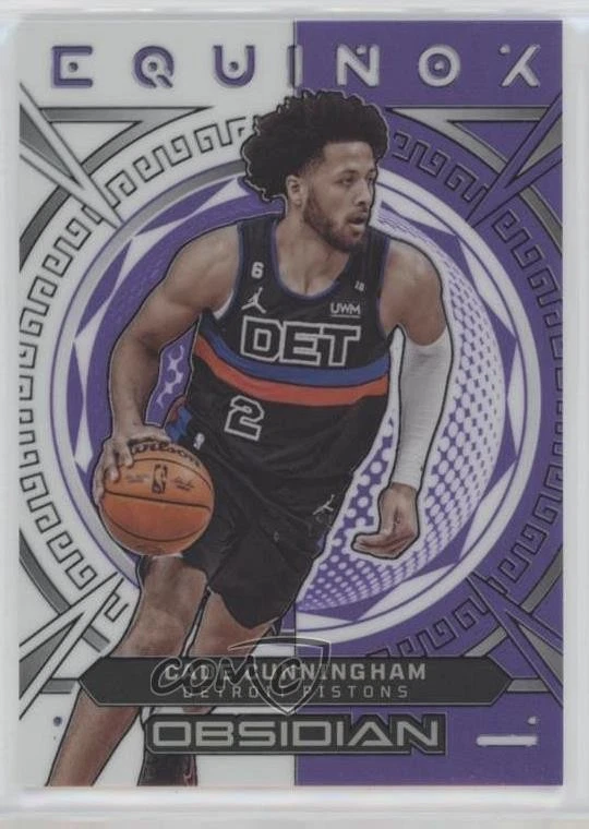 2022 Panini Obsidian Equinox Electric Etch Purple Flood /49 Cade Cunningham #24 - Image 1 of 2