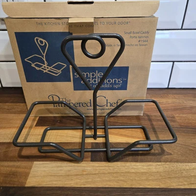 The Pampered Chef Small Square Bowl Caddy #1944 Black New In Box - Image 1 of 2