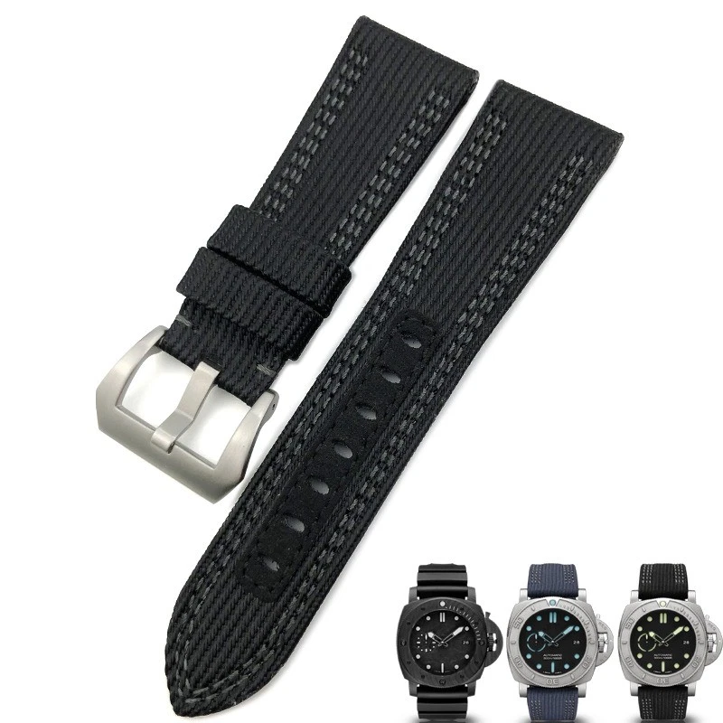 Black & Grey Nylon Strap for Panerai Luminor Submersible Mike Horn - 26mm - Image 1 of 1