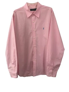 Camisa Ralph Lauren Para Hombre Rosa Algodón Manga Larga Con Botones Carne Pony XXL - Imagen 1 de 10