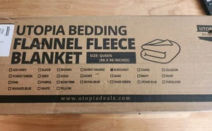 Utopia Bettwäsche Fleecedecke Queen Size Burgund Luxus Bettdecke 90x90 - Bild 1 von 2